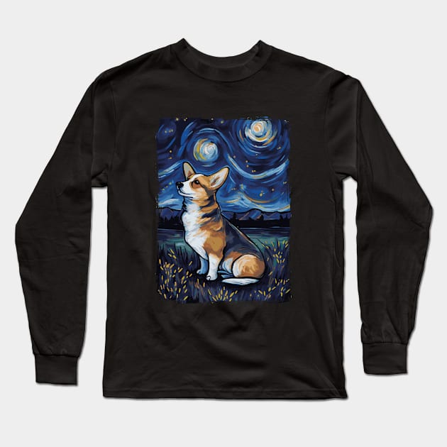 Corgi Starry Night Long Sleeve T-Shirt by favoriteshirt